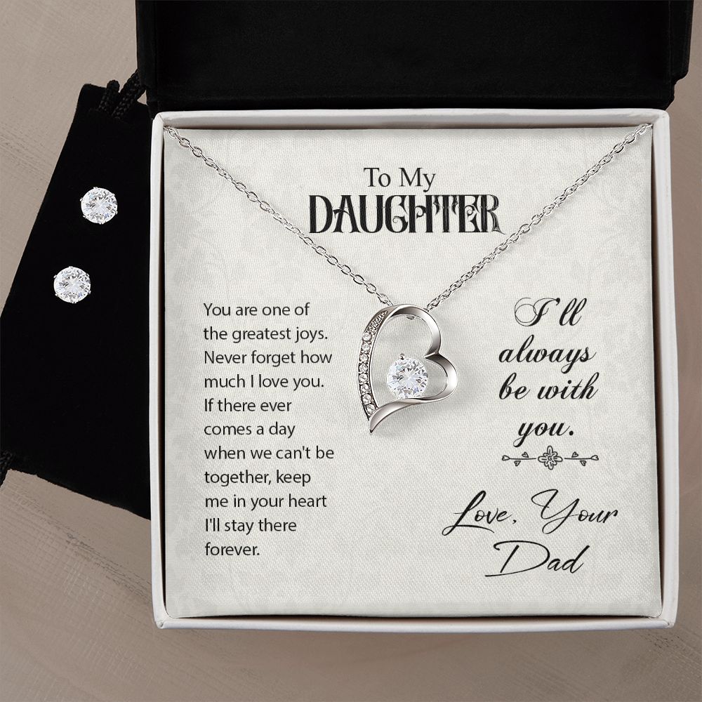 Daughter Forever Love Heart Jewelry Set | Custom Heart Design