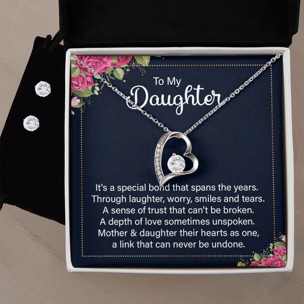 Daughter Forever Love Heart Jewelry Set | Custom Heart Design