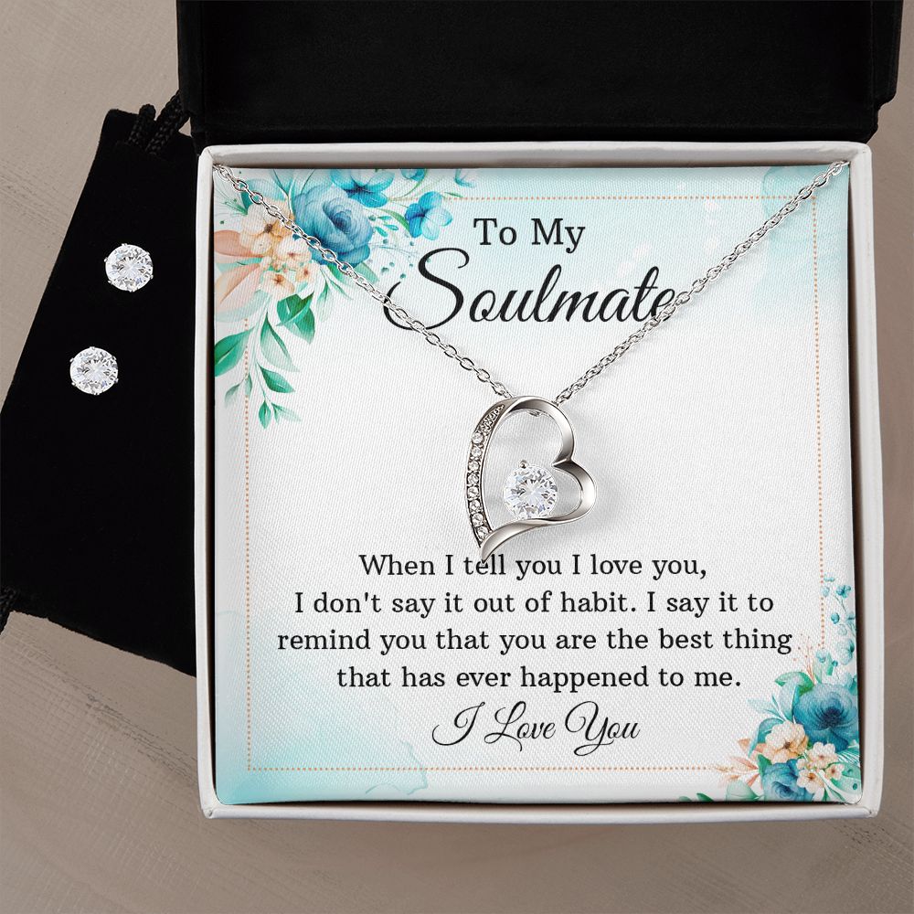 Girlfriend Jewelry Set, Heart Necklace and Earring Set | Custom Heart Design