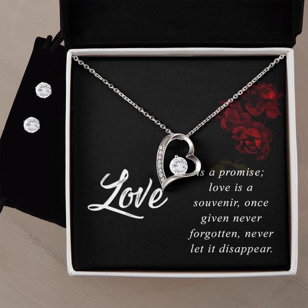 Girlfriend Jewelry Set, Heart Necklace and Earring Set | Custom Heart Design