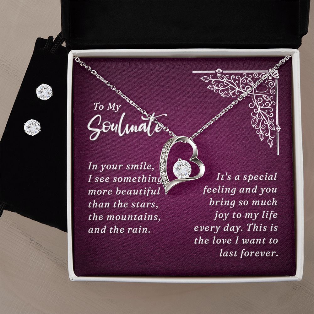 Girlfriend Jewelry Set, Heart Necklace and Earring Set | Custom Heart Design