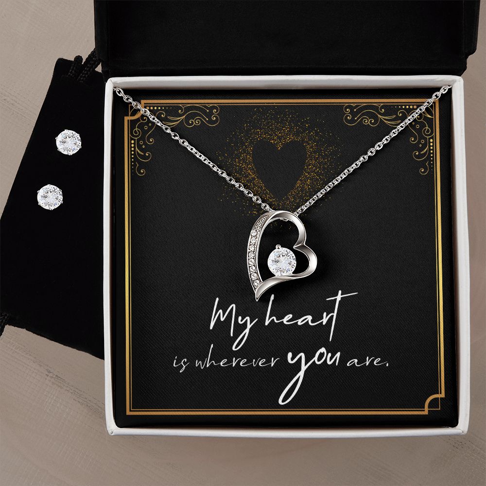 Girlfriend Jewelry Set, Heart Necklace and Earring Set | Custom Heart Design