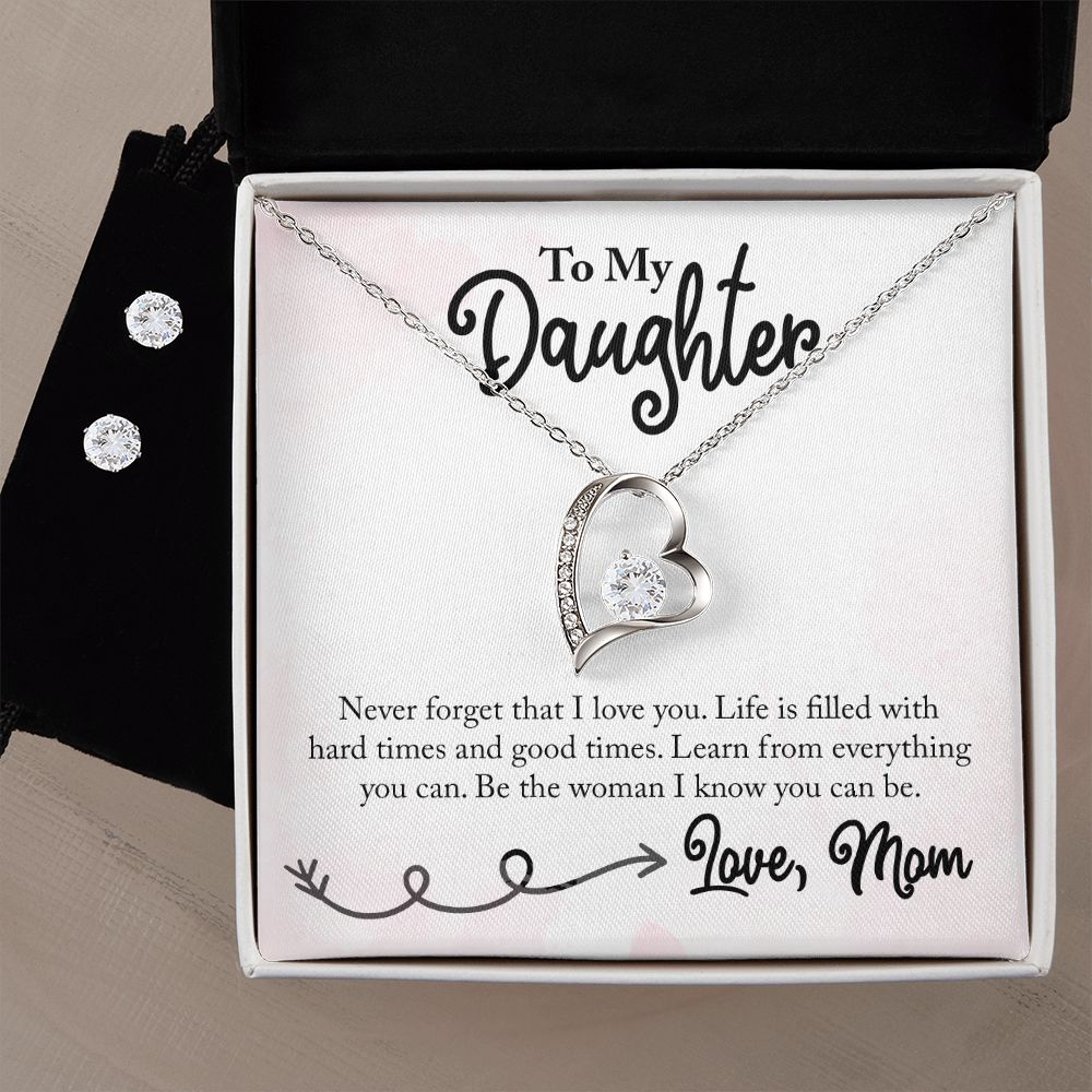 Daughter Forever Love Heart Jewelry Set | Custom Heart Design