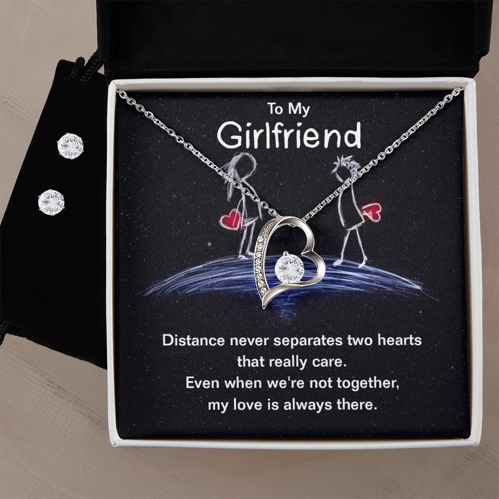 Girlfriend Jewelry Set, Heart Necklace and Earring Set | Custom Heart Design