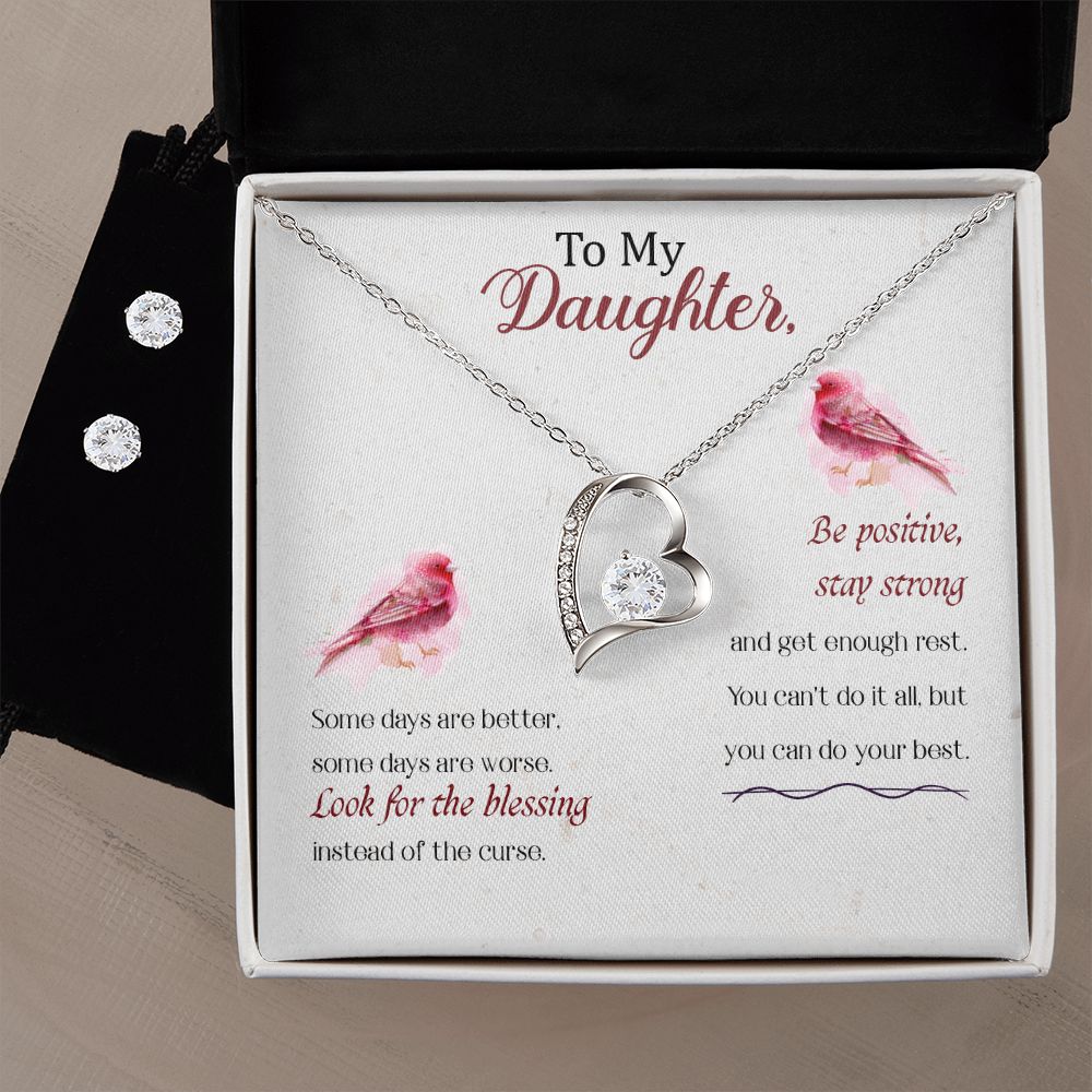 Daughter Forever Love Heart Jewelry Set | Custom Heart Design