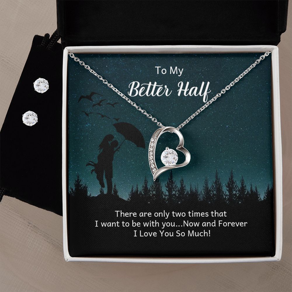 Girlfriend Jewelry Set, Heart Necklace and Earring Set | Custom Heart Design