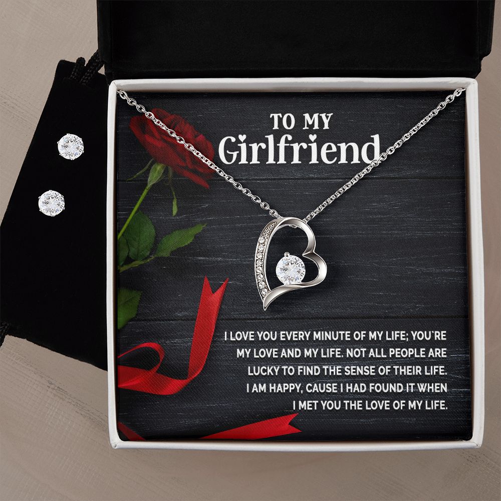 Girlfriend Jewelry Set, Heart Necklace and Earring Set | Custom Heart Design