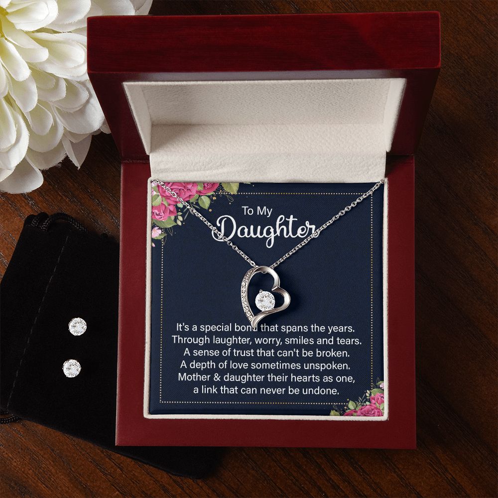 Daughter Forever Love Heart Jewelry Set | Custom Heart Design
