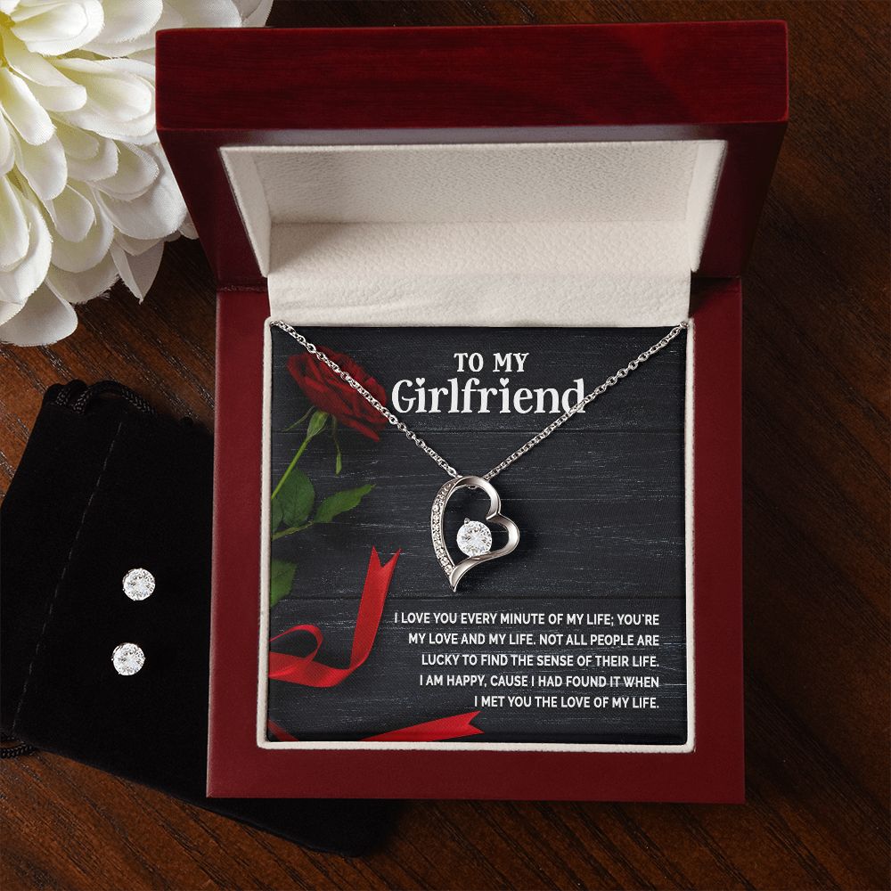 Girlfriend Jewelry Set, Heart Necklace and Earring Set | Custom Heart Design