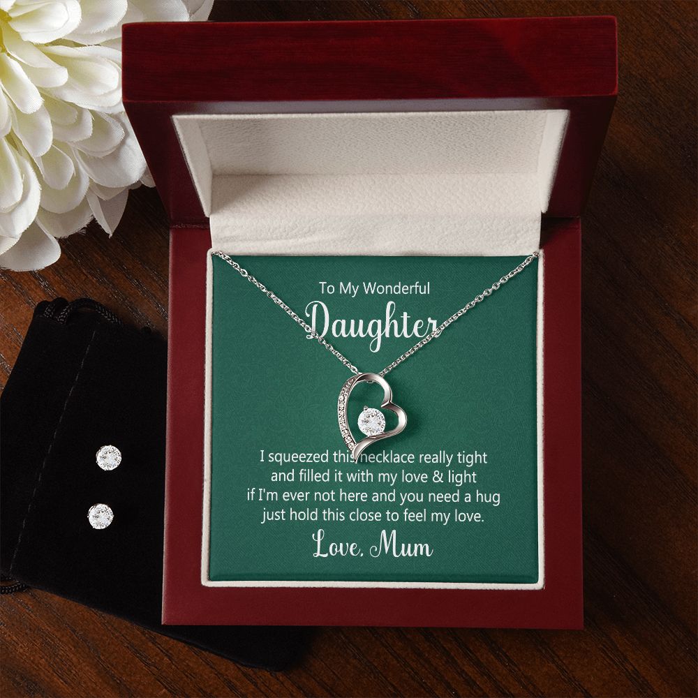 Daughter Forever Love Heart Jewelry Set | Custom Heart Design