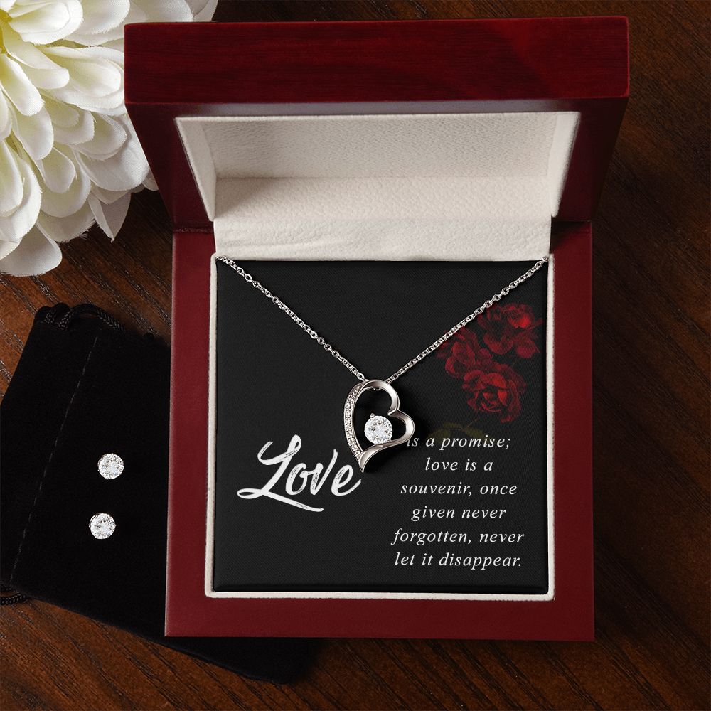 Girlfriend Jewelry Set, Heart Necklace and Earring Set | Custom Heart Design