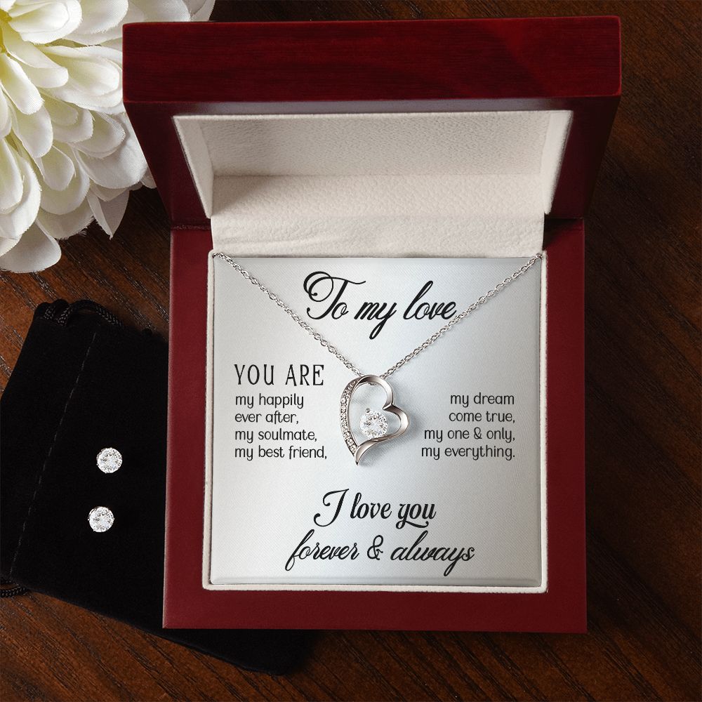 Girlfriend Jewelry Set, Heart Necklace and Earring Set | Custom Heart Design