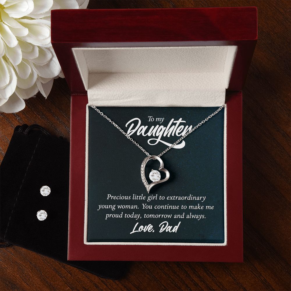 Daughter Forever Love Heart Jewelry Set | Custom Heart Design