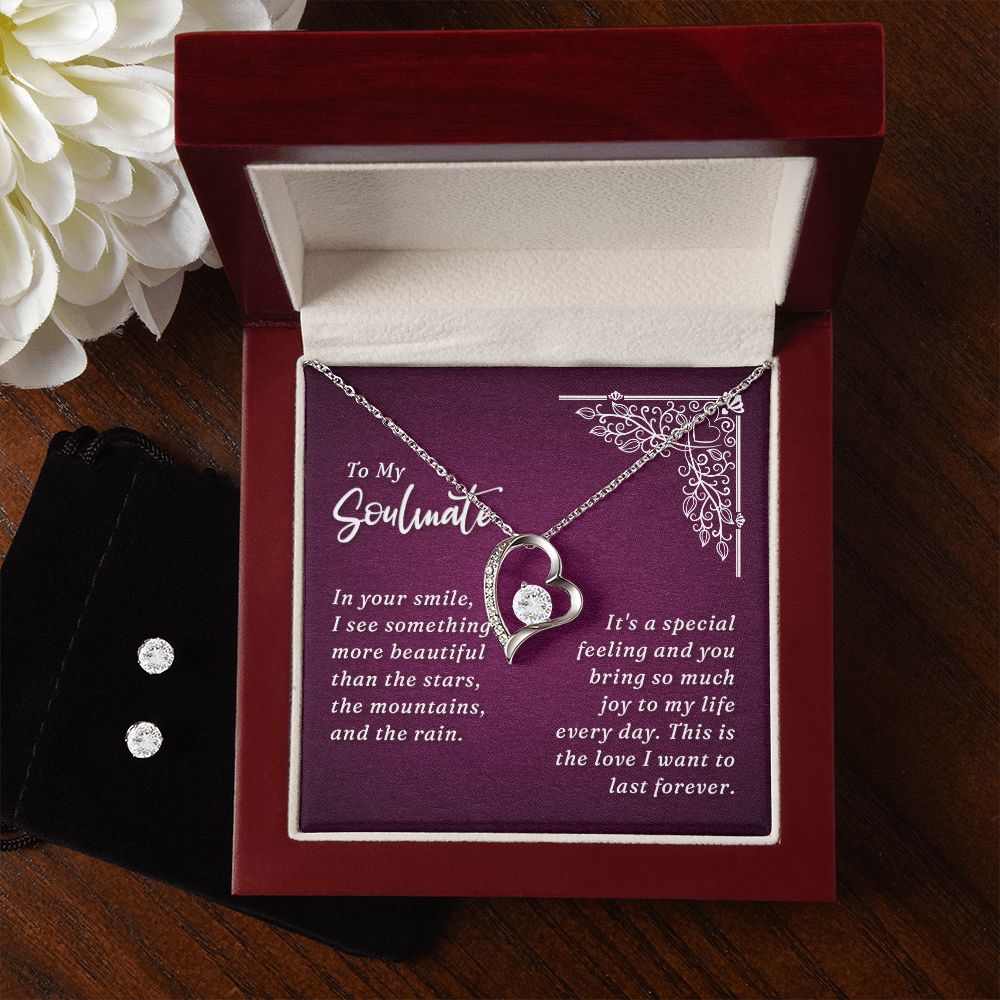 Girlfriend Jewelry Set, Heart Necklace and Earring Set | Custom Heart Design