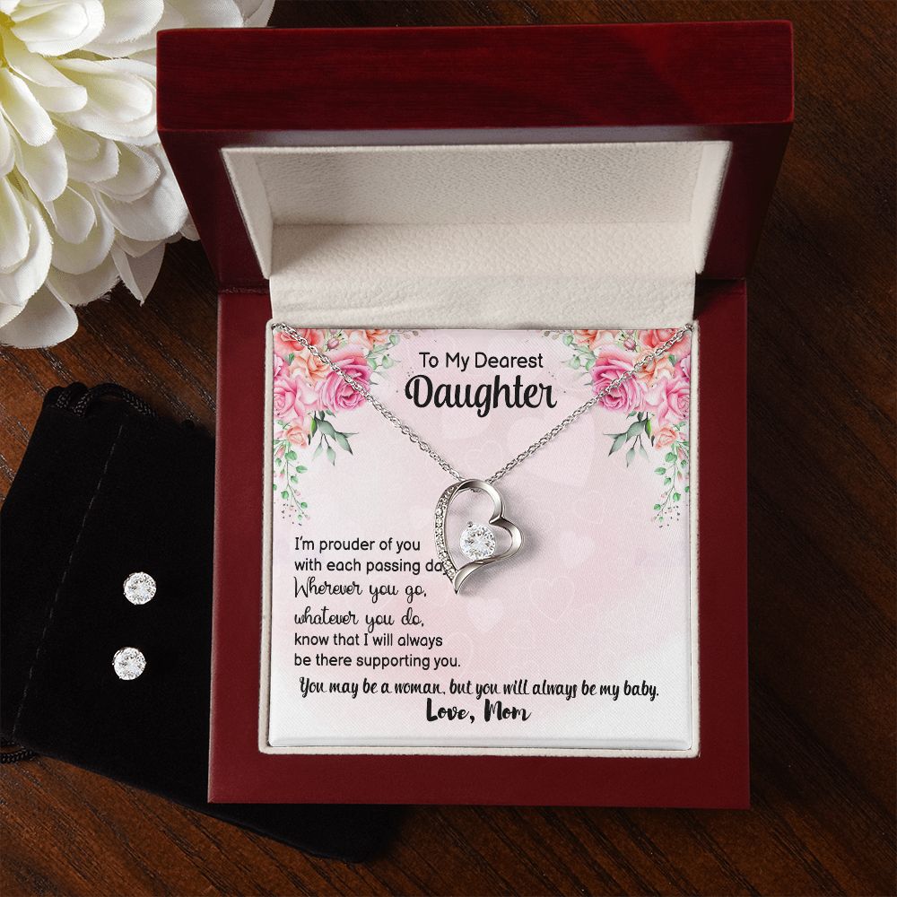Daughter Forever Love Heart Jewelry Set | Custom Heart Design