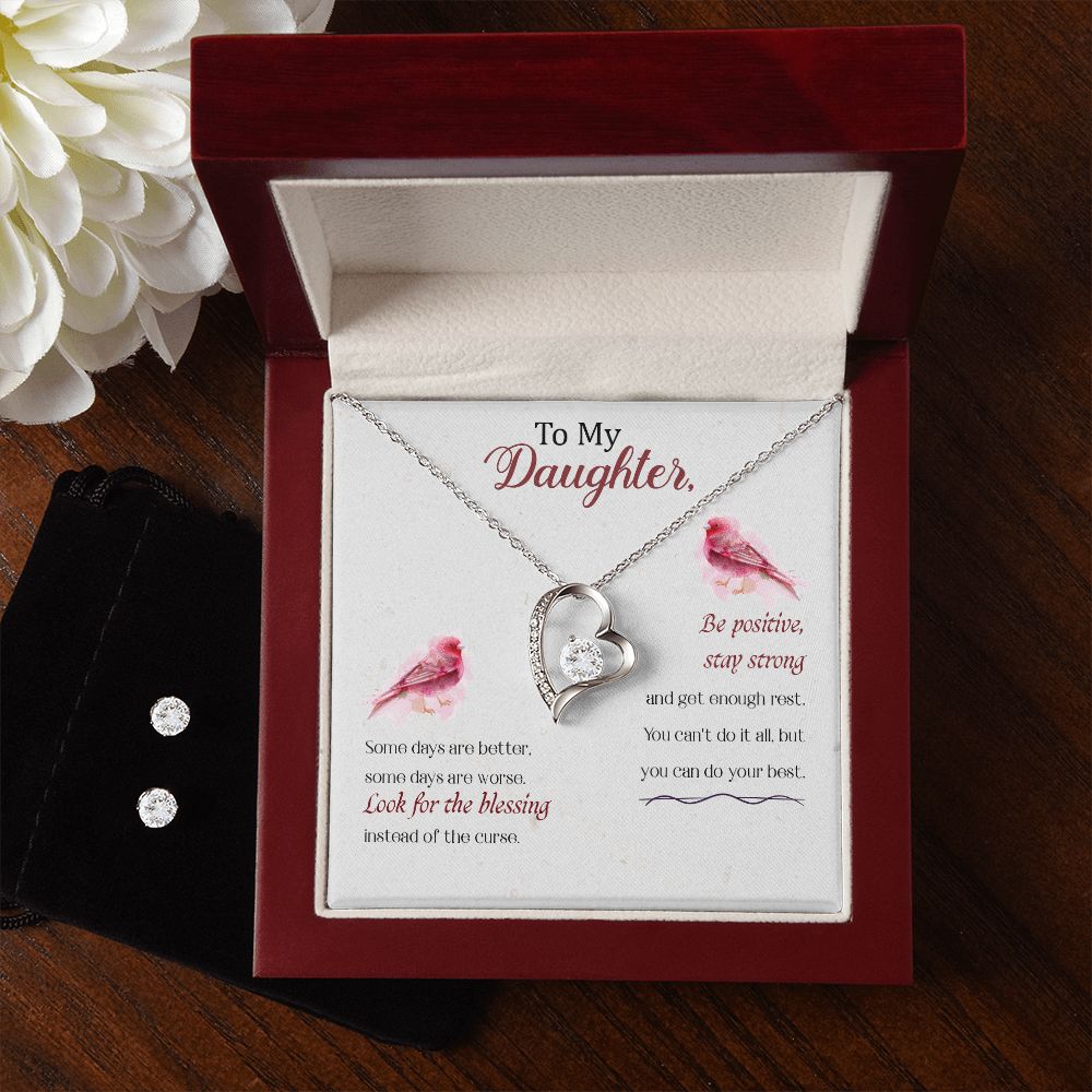 Daughter Forever Love Heart Jewelry Set | Custom Heart Design