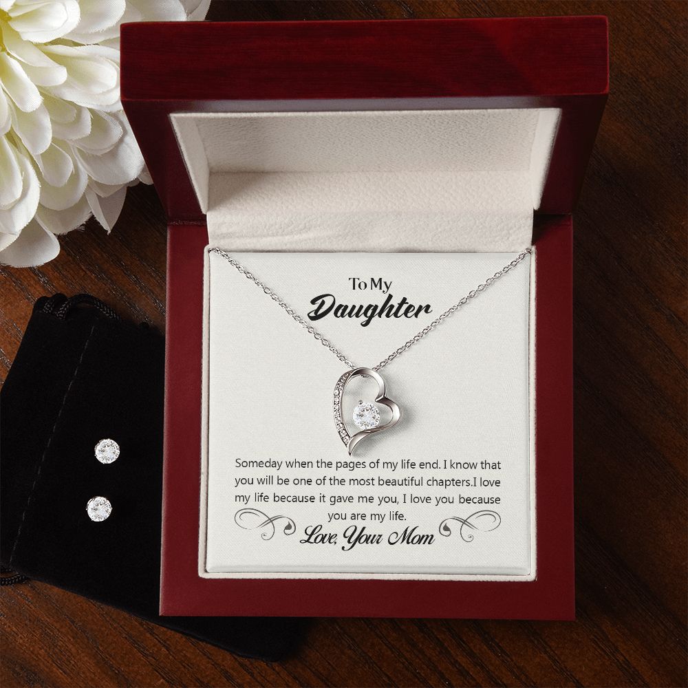 Daughter Forever Love Heart Jewelry Set | Custom Heart Design