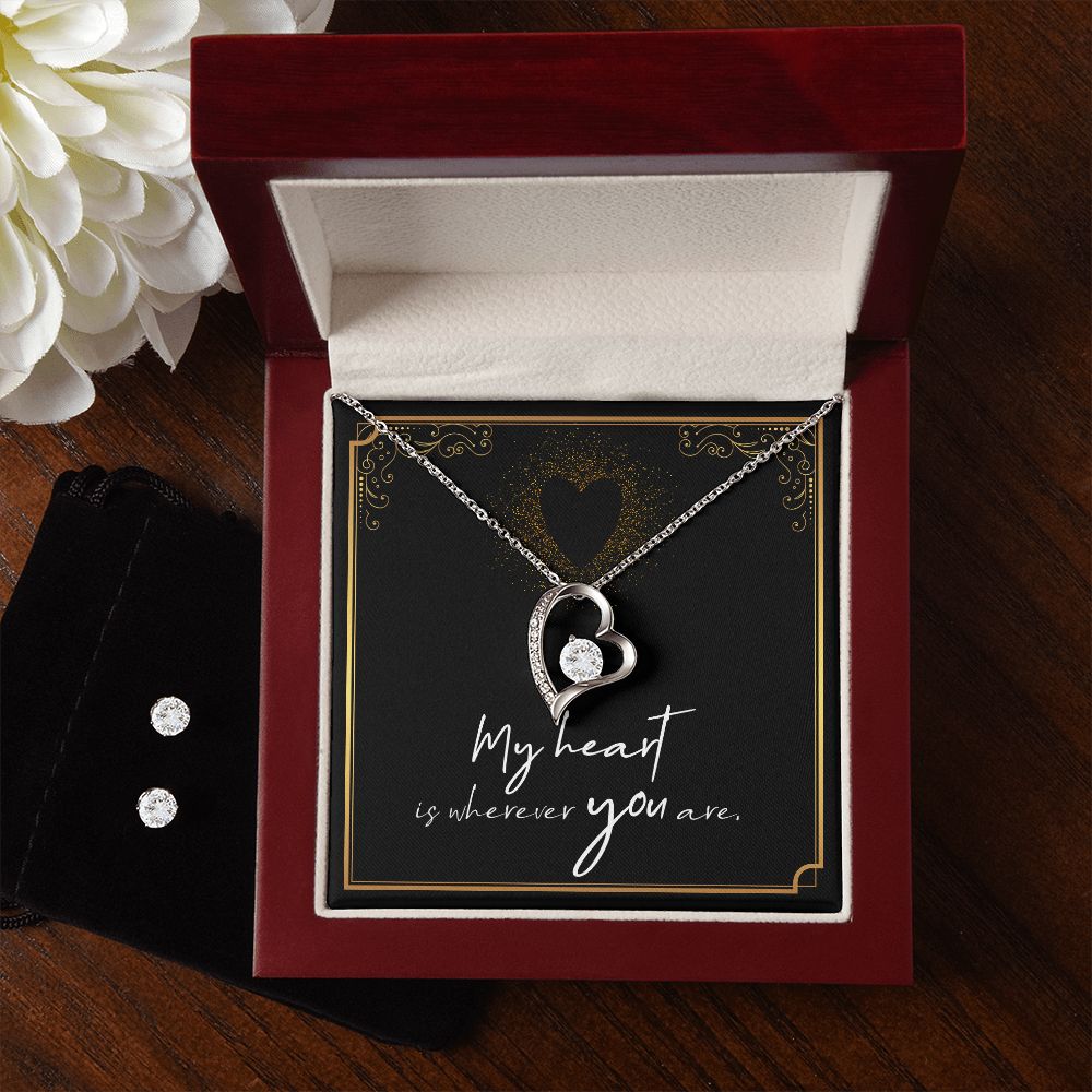 Girlfriend Jewelry Set, Heart Necklace and Earring Set | Custom Heart Design