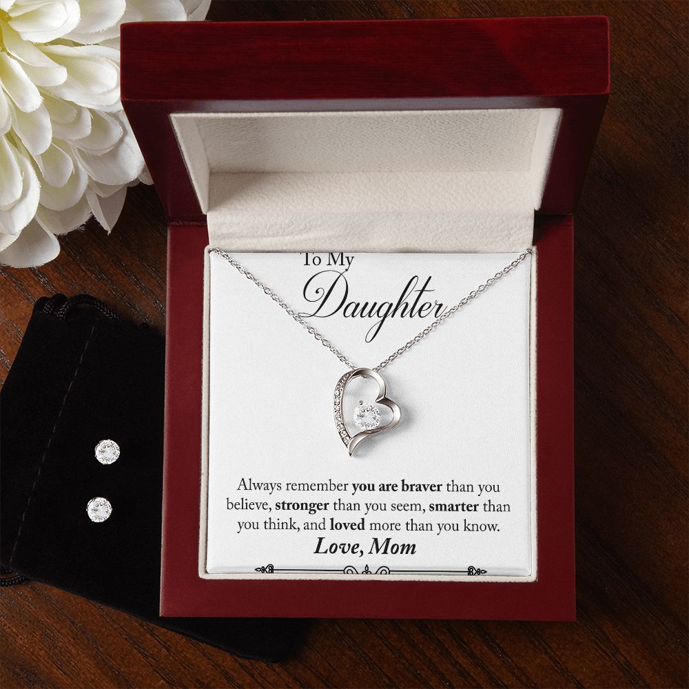 Daughter Forever Love Heart Jewelry Set | Custom Heart Design