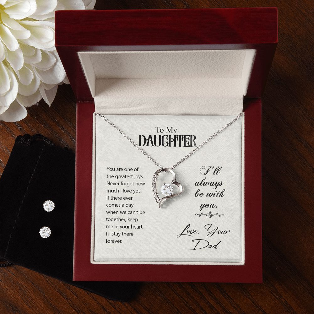 Daughter Forever Love Heart Jewelry Set | Custom Heart Design