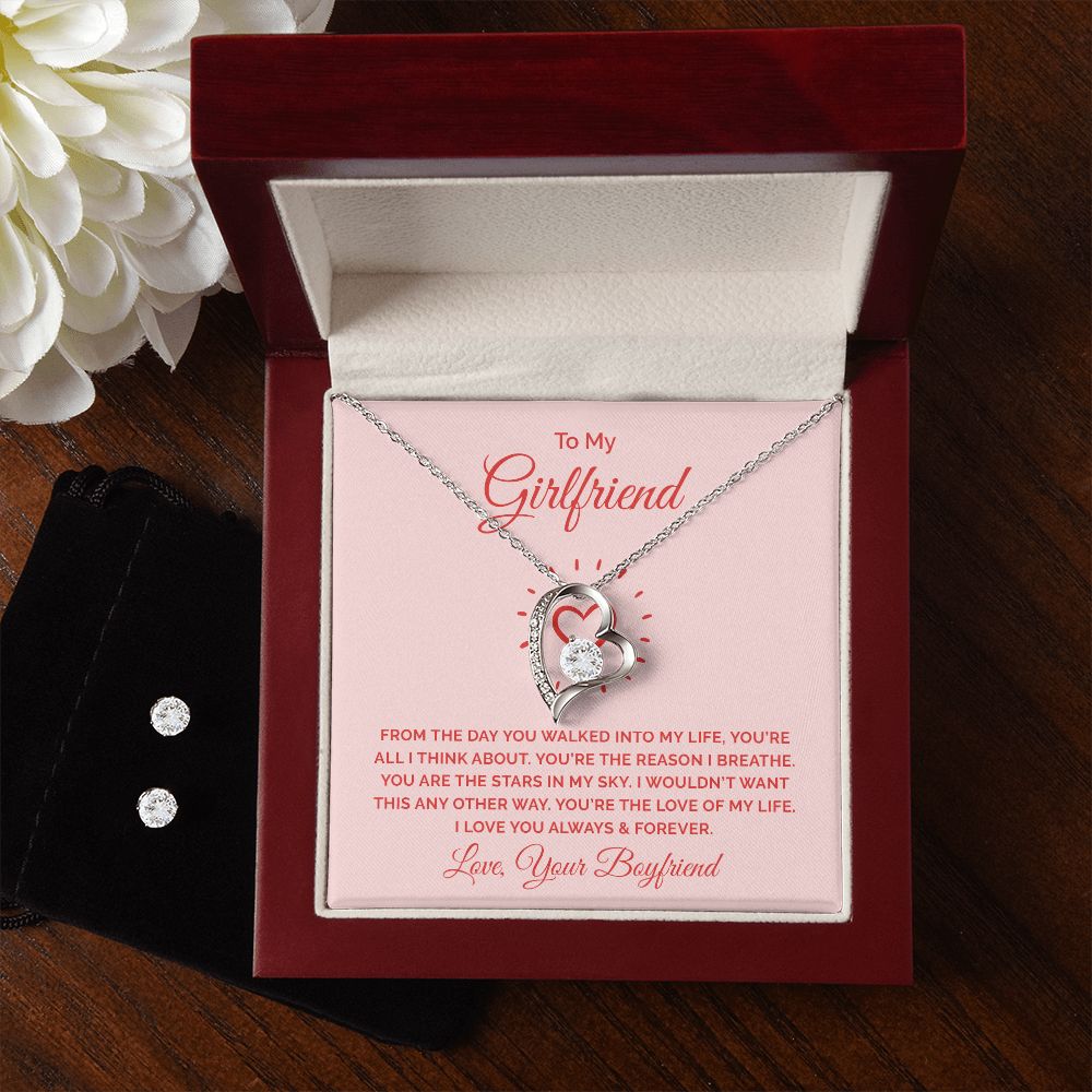 Girlfriend Jewelry Set, Heart Necklace and Earring Set | Custom Heart Design
