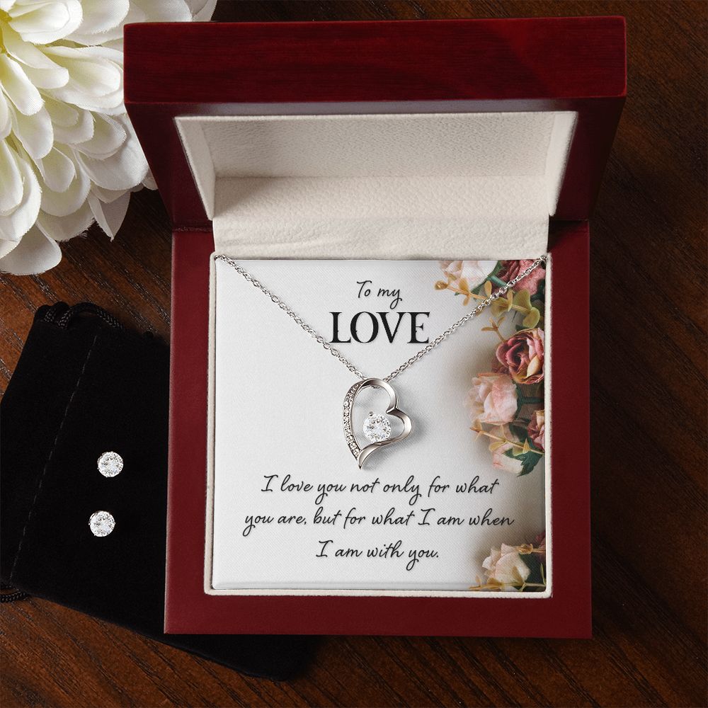 Girlfriend Jewelry Set, Heart Necklace and Earring Set | Custom Heart Design