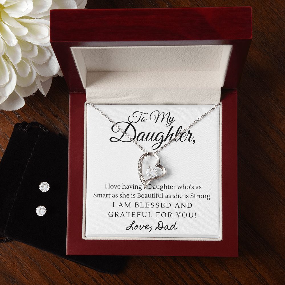 Daughter Forever Love Heart Jewelry Set | Custom Heart Design