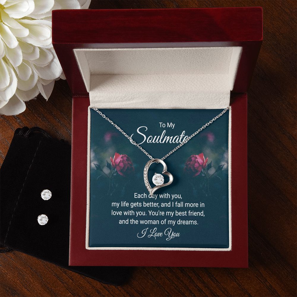 Girlfriend Jewelry Set, Heart Necklace and Earring Set | Custom Heart Design