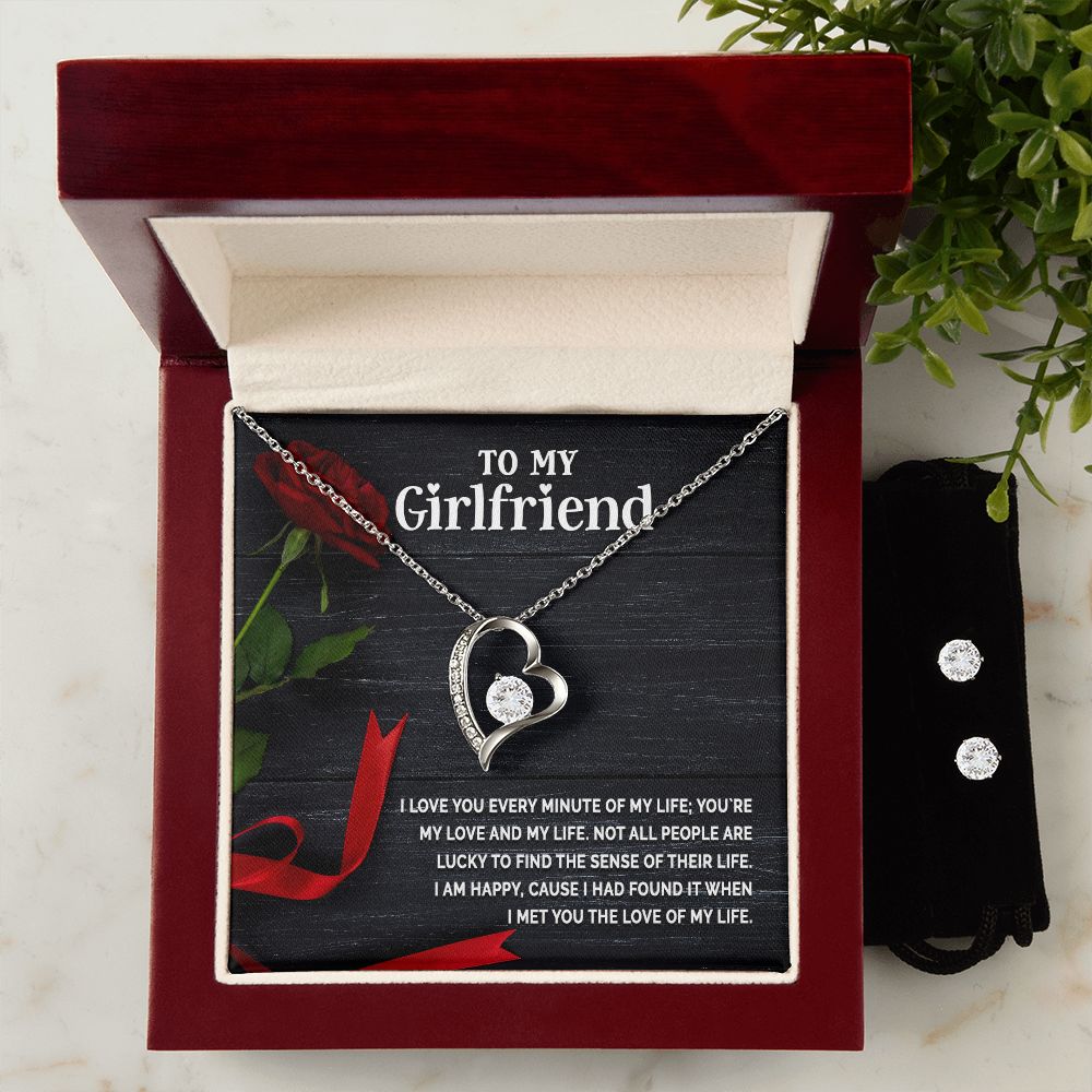 Girlfriend Jewelry Set, Heart Necklace and Earring Set | Custom Heart Design