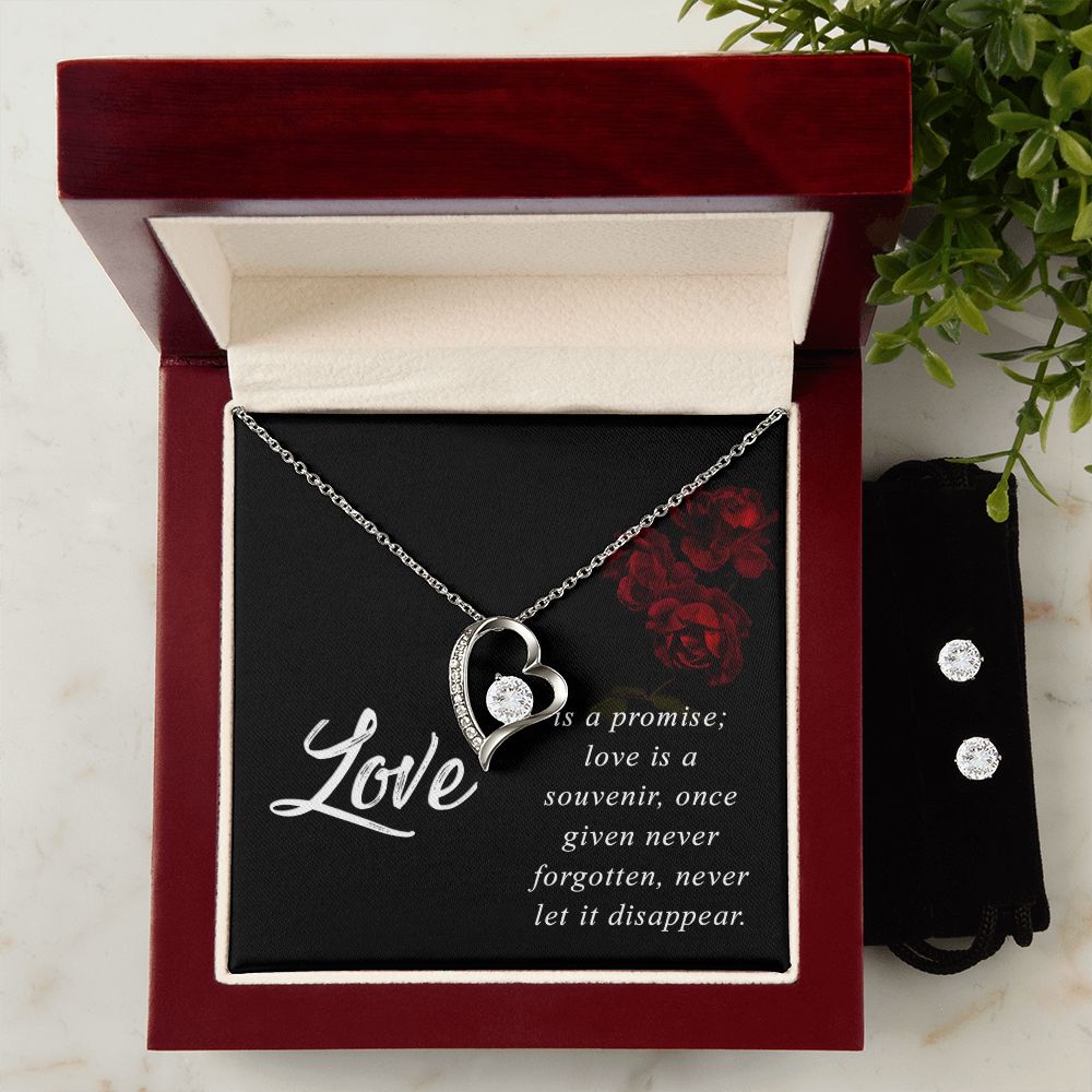 Girlfriend Jewelry Set, Heart Necklace and Earring Set | Custom Heart Design
