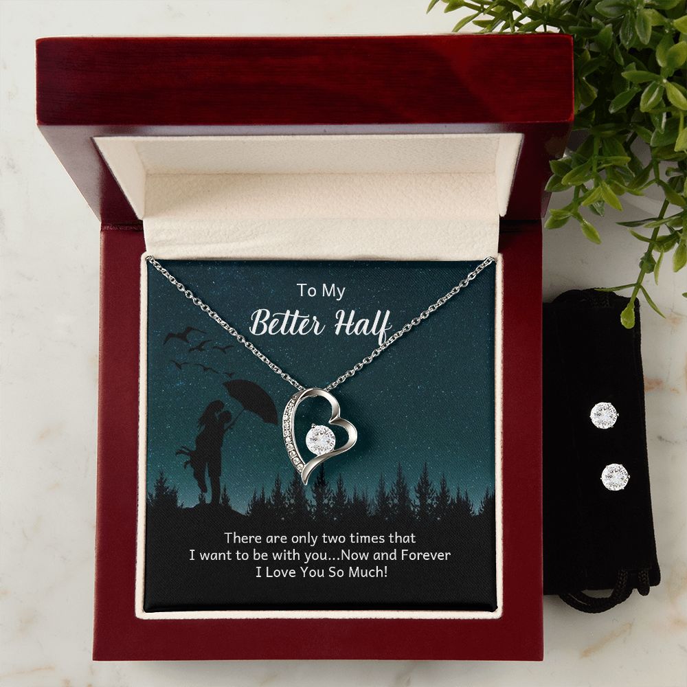 Girlfriend Jewelry Set, Heart Necklace and Earring Set | Custom Heart Design