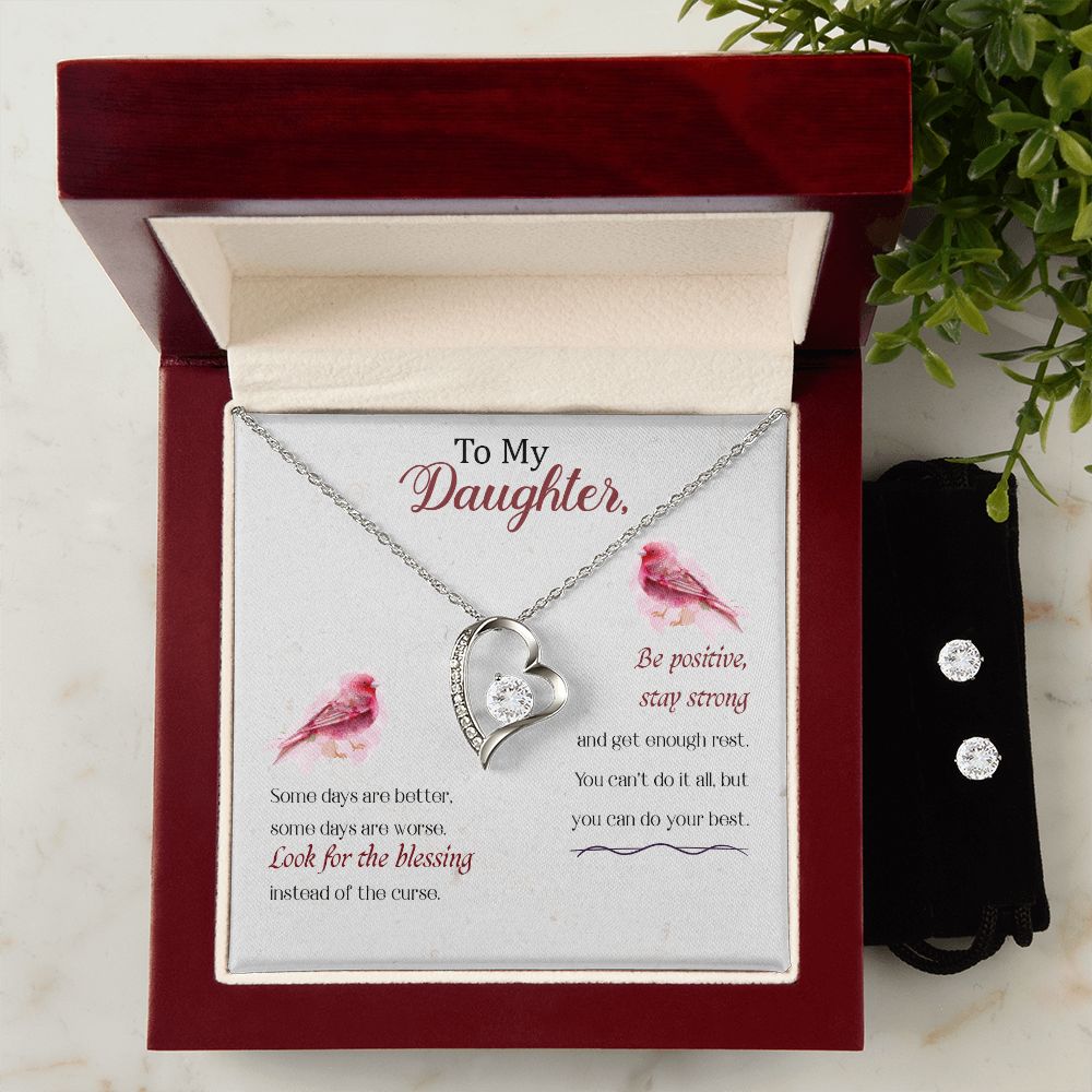 Daughter Forever Love Heart Jewelry Set | Custom Heart Design