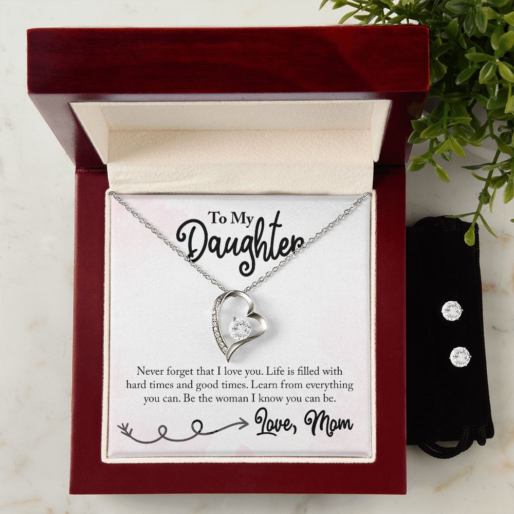 Daughter Forever Love Heart Jewelry Set | Custom Heart Design