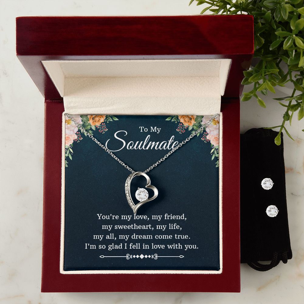 Girlfriend Jewelry Set, Heart Necklace and Earring Set | Custom Heart Design