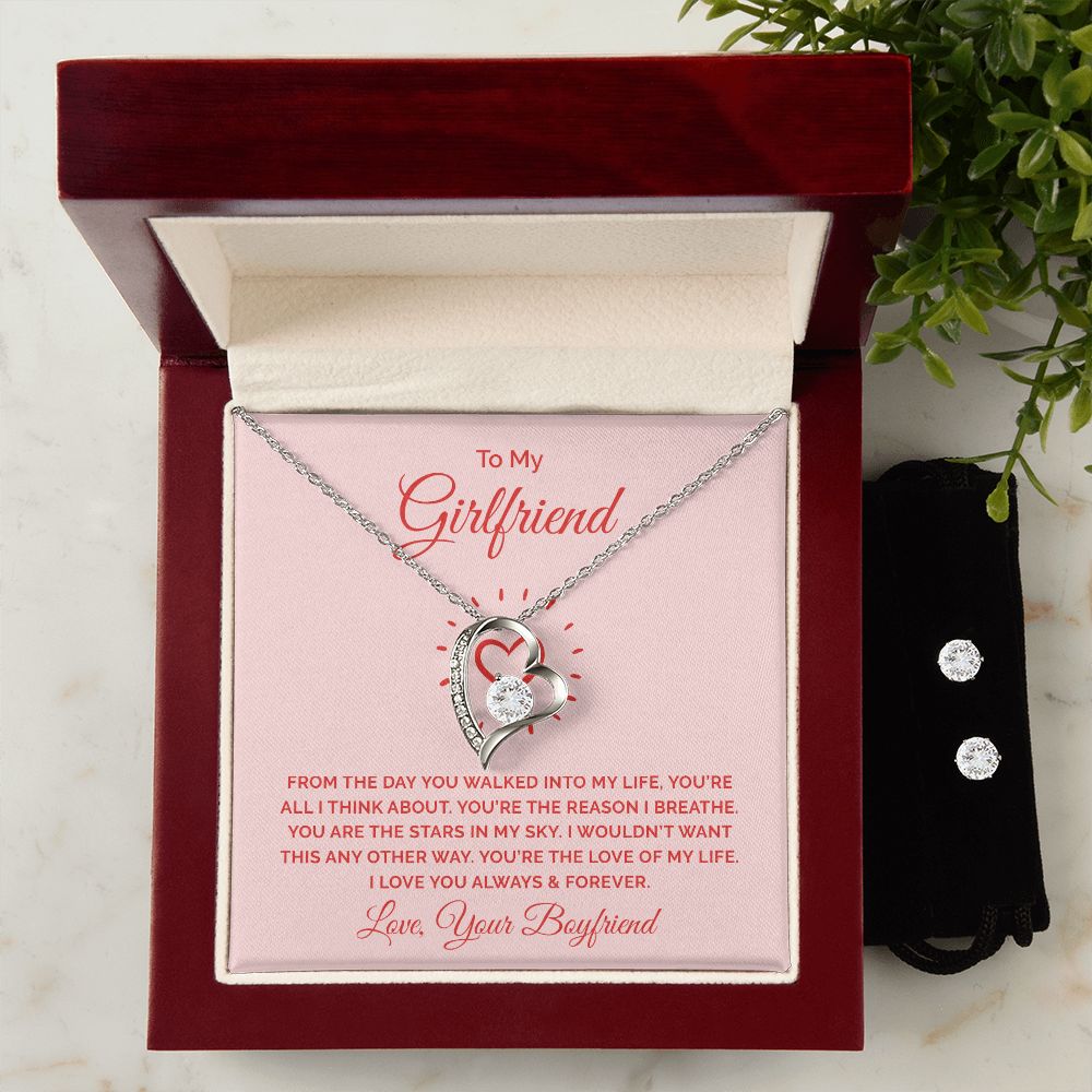 Girlfriend Jewelry Set, Heart Necklace and Earring Set | Custom Heart Design