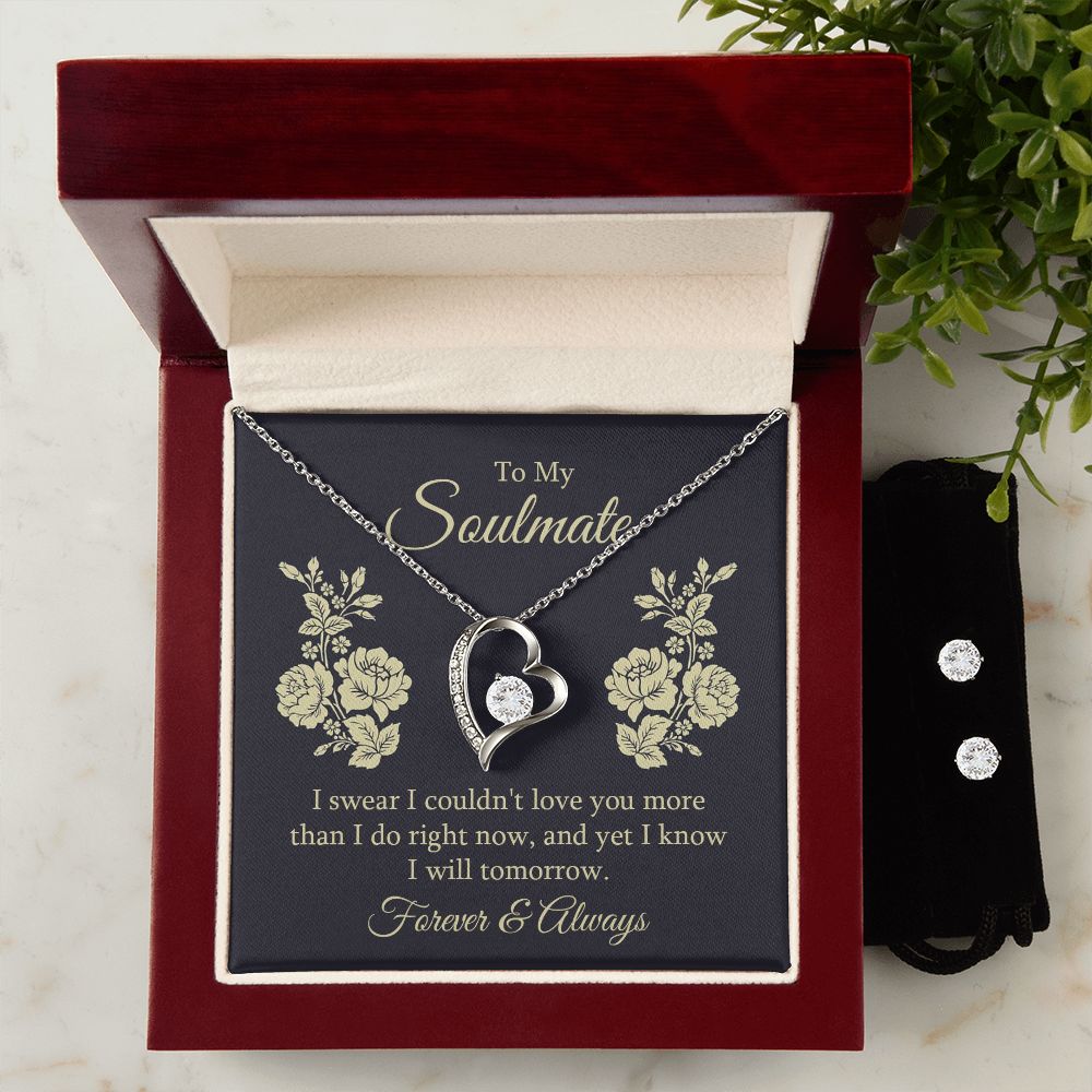 Girlfriend Jewelry Set, Heart Necklace and Earring Set | Custom Heart Design