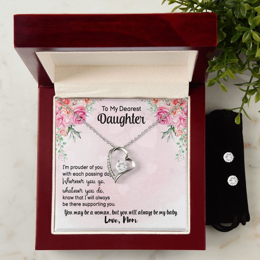 Daughter Forever Love Heart Jewelry Set | Custom Heart Design