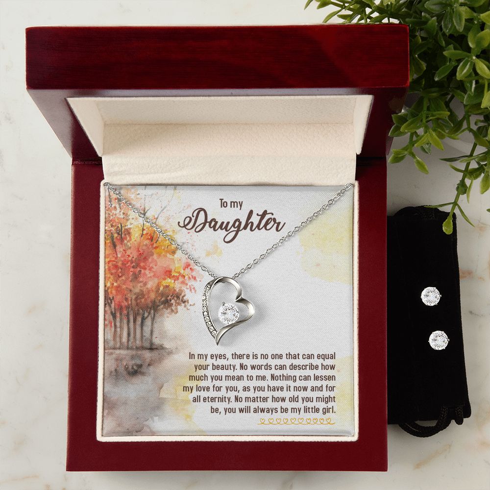 Daughter Forever Love Heart Jewelry Set | Custom Heart Design