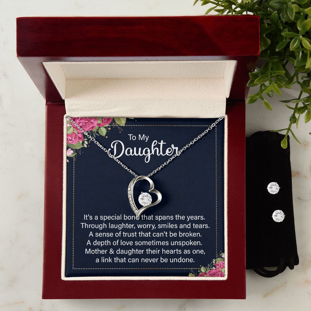 Daughter Forever Love Heart Jewelry Set | Custom Heart Design