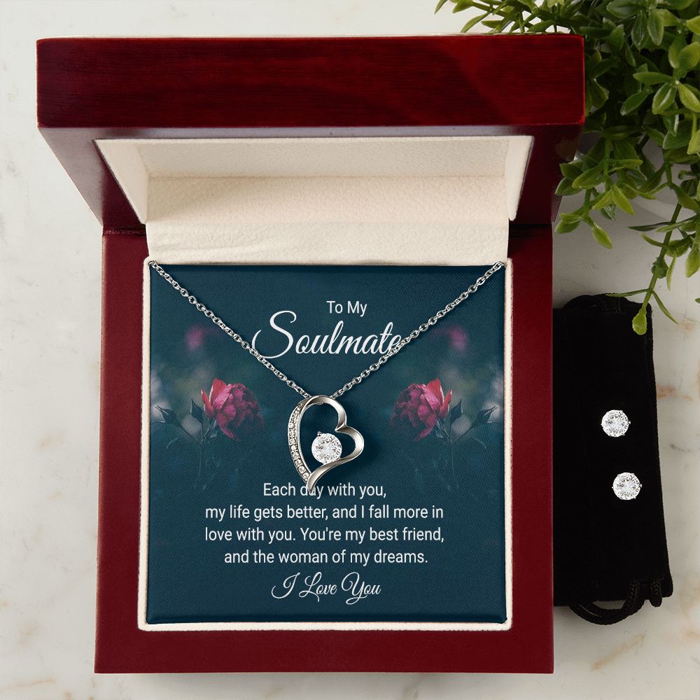 Girlfriend Jewelry Set, Heart Necklace and Earring Set | Custom Heart Design