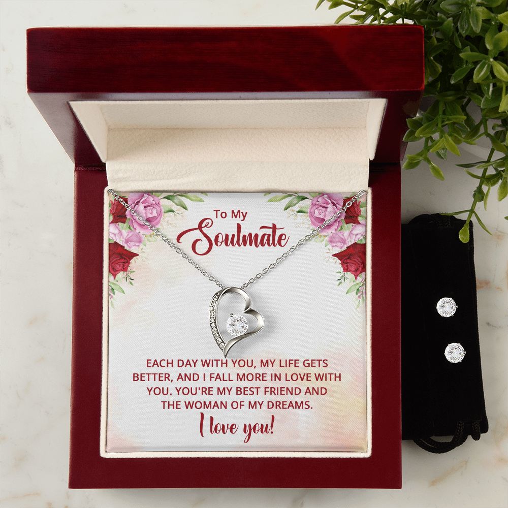 Girlfriend Jewelry Set, Heart Necklace and Earring Set | Custom Heart Design