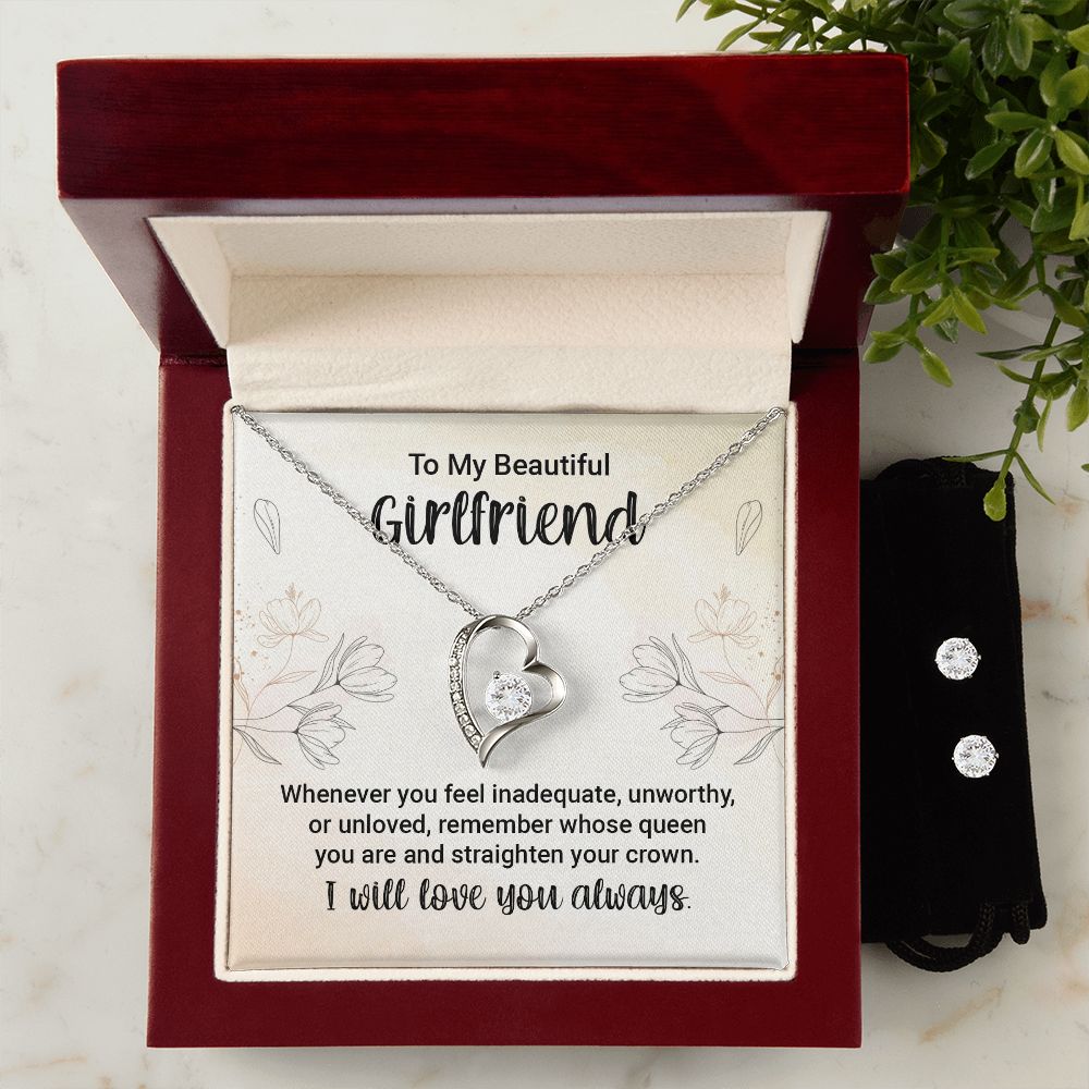 Girlfriend Jewelry Set, Heart Necklace and Earring Set | Custom Heart Design