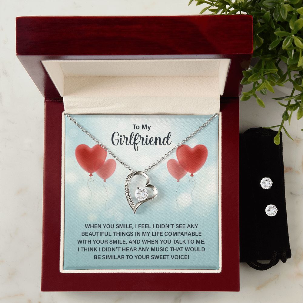 Girlfriend Jewelry Set, Heart Necklace and Earring Set | Custom Heart Design