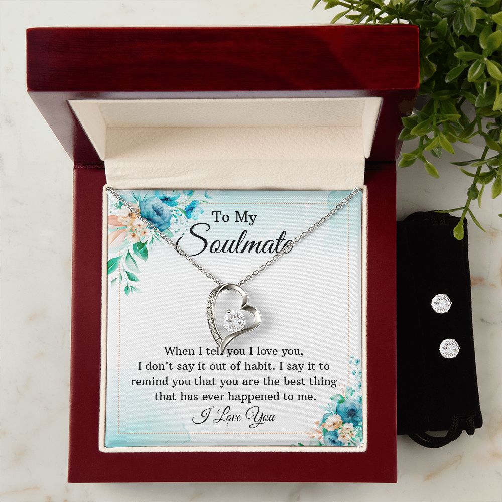 Girlfriend Jewelry Set, Heart Necklace and Earring Set | Custom Heart Design
