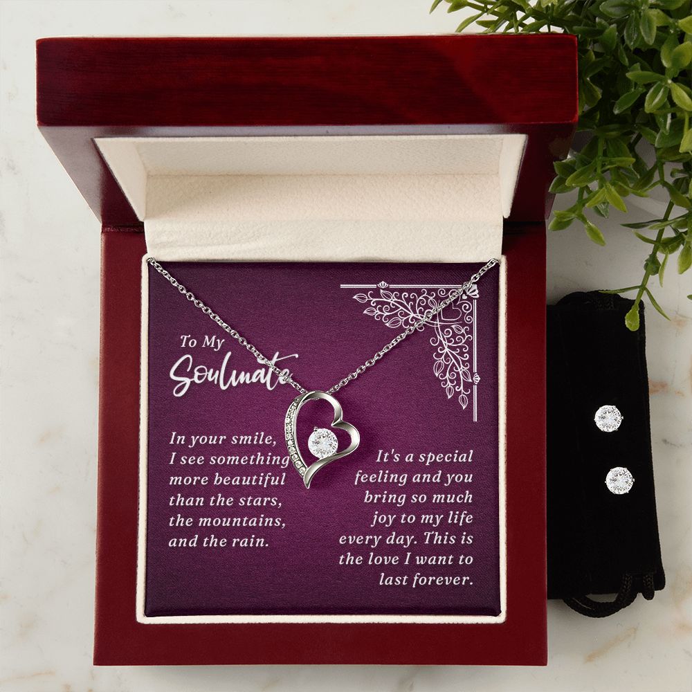 Girlfriend Jewelry Set, Heart Necklace and Earring Set | Custom Heart Design