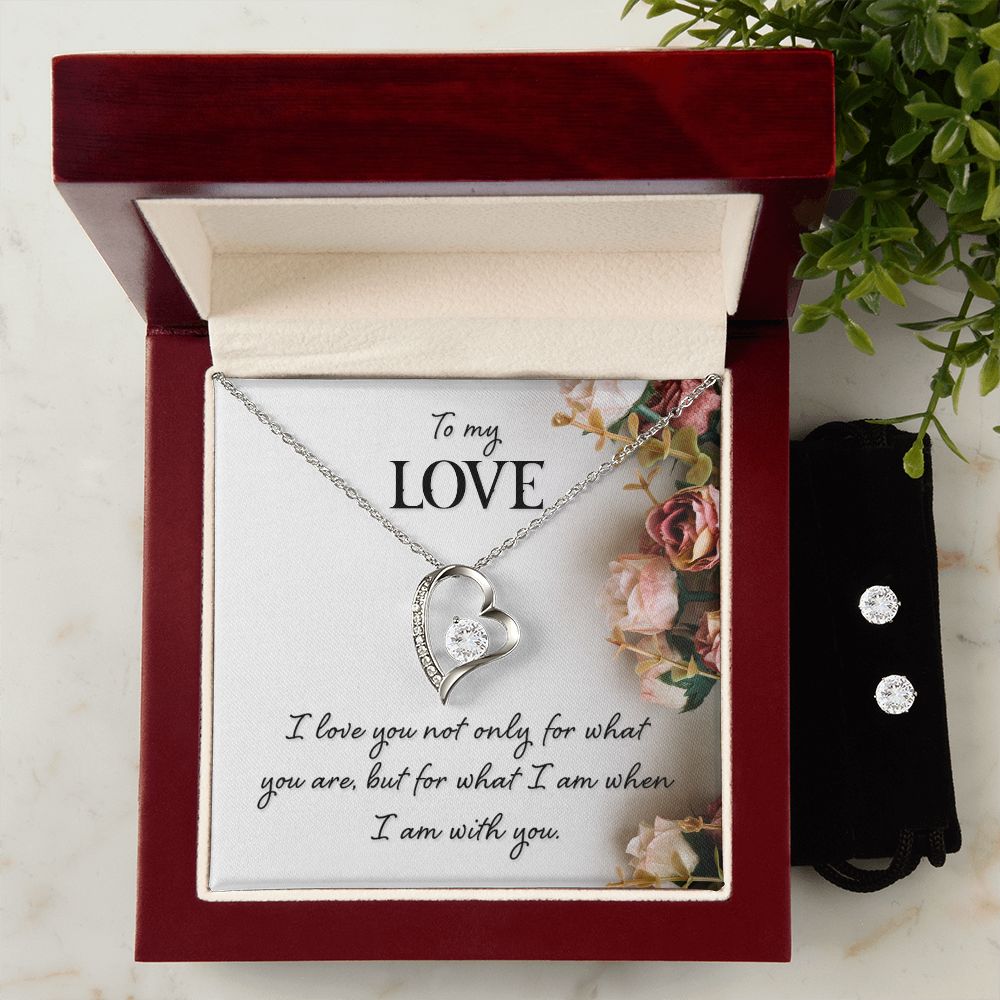Girlfriend Jewelry Set, Heart Necklace and Earring Set | Custom Heart Design