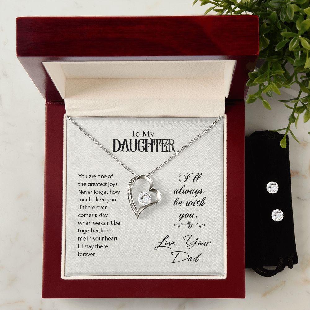 Daughter Forever Love Heart Jewelry Set | Custom Heart Design