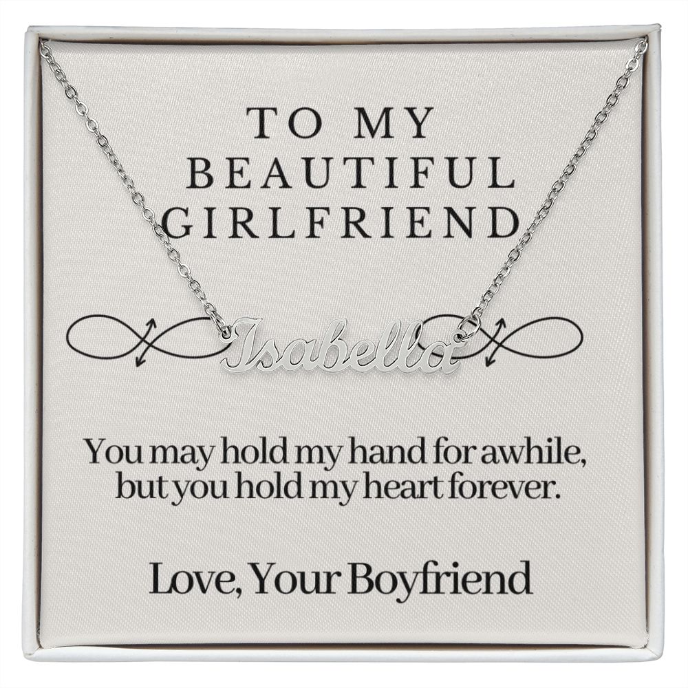 Girlfriend Name Necklace-My heart forever | Custom Heart Design