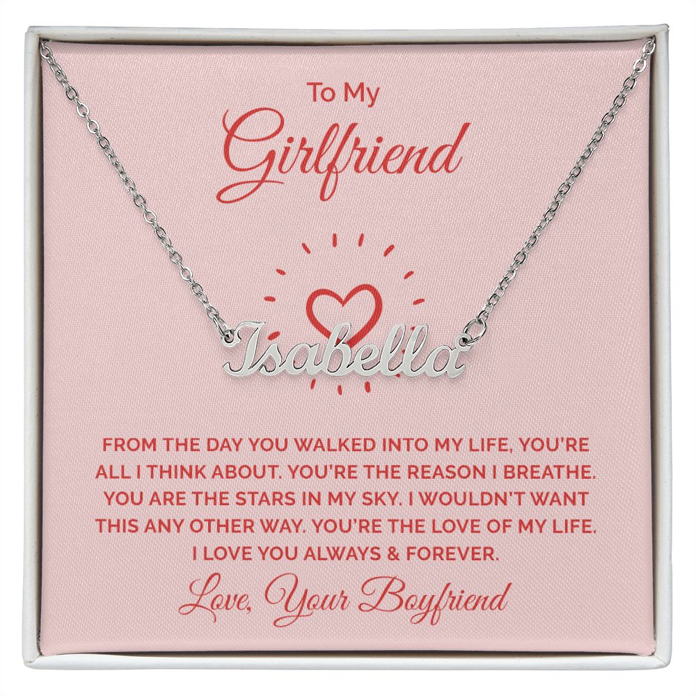 Girlfriend Name Necklace-You are the stars in my sky | Custom Heart Design