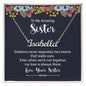 Sister Name Necklace, From Sister-Distance does not separate us | Custom Heart Design